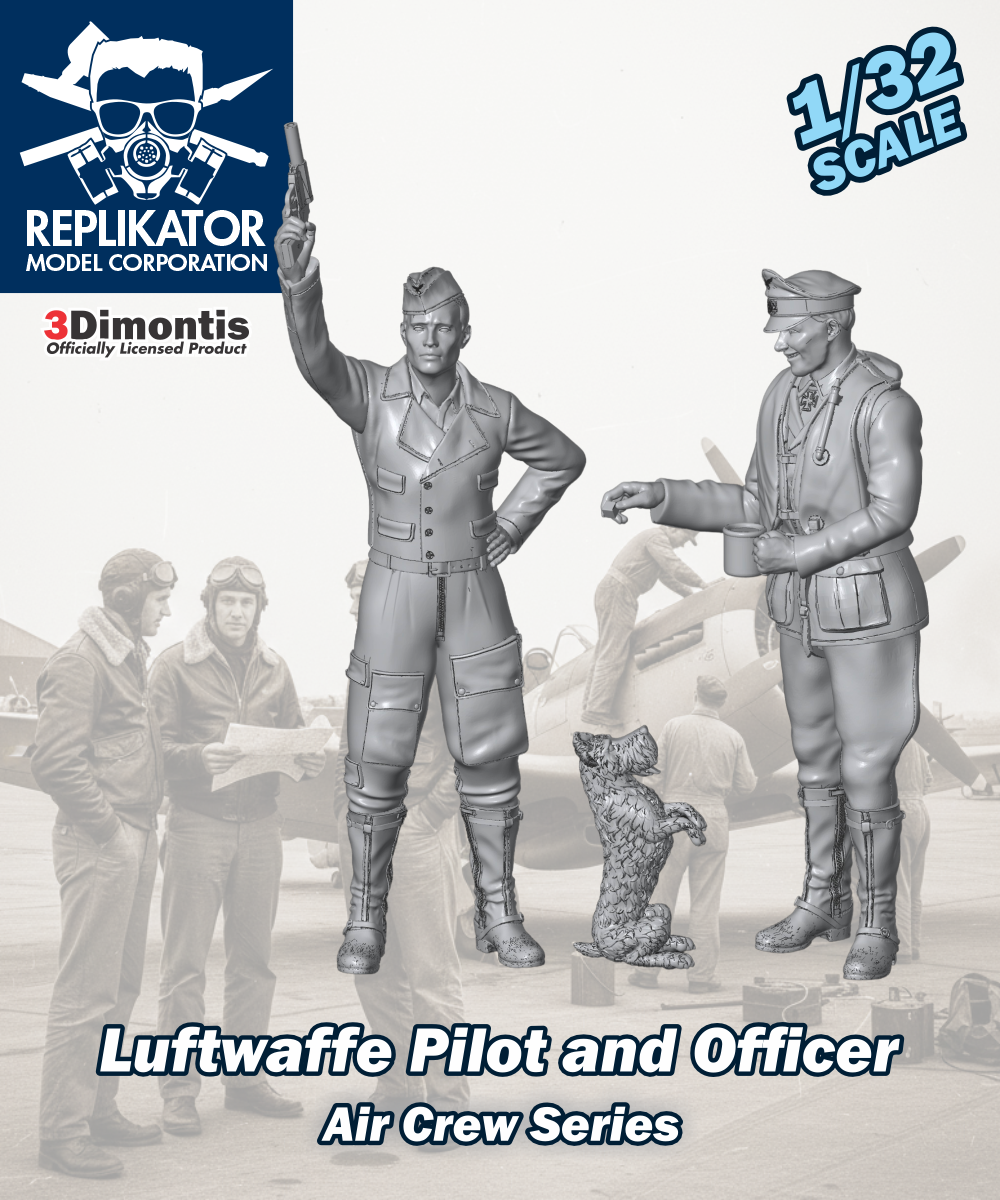Model kit packaging for Luftwaffe Pilot and Officer Air Crew Series by Replikator Model Corporation.