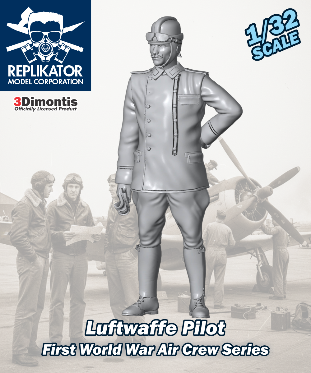 Model kit of a Luftwaffe Pilot from First World War Air Crew Series by Replikator Model Corporation.