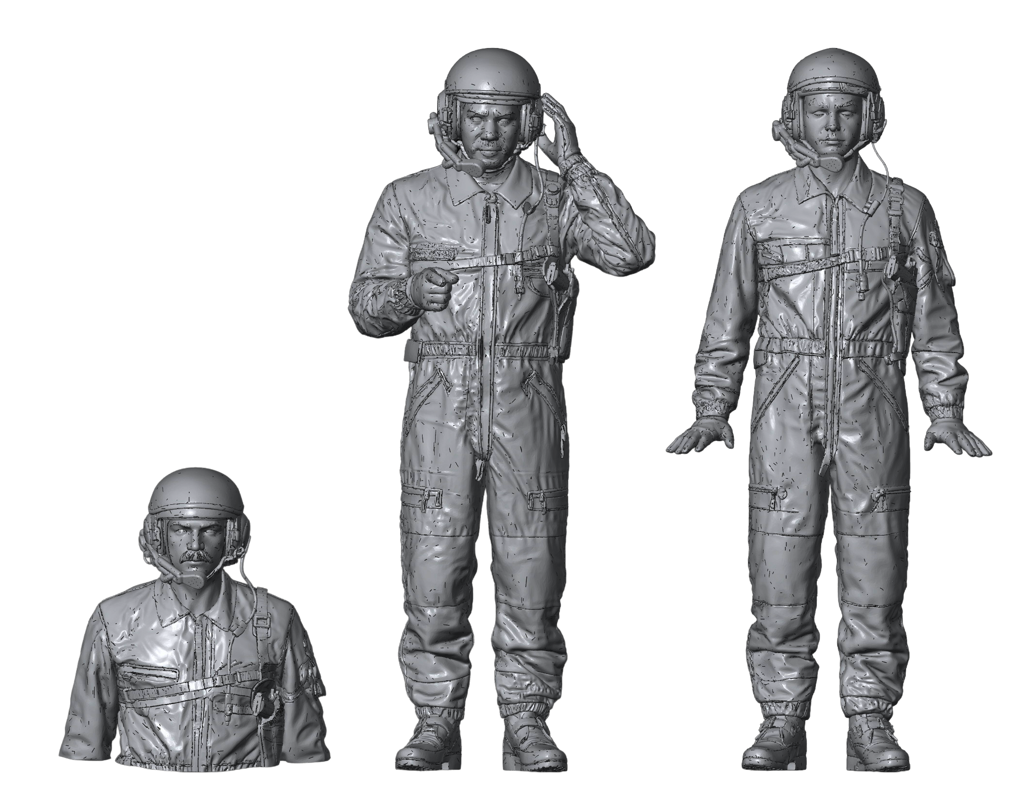 1/35 Scale US Tank Crew in Nomex Suits (1980s)