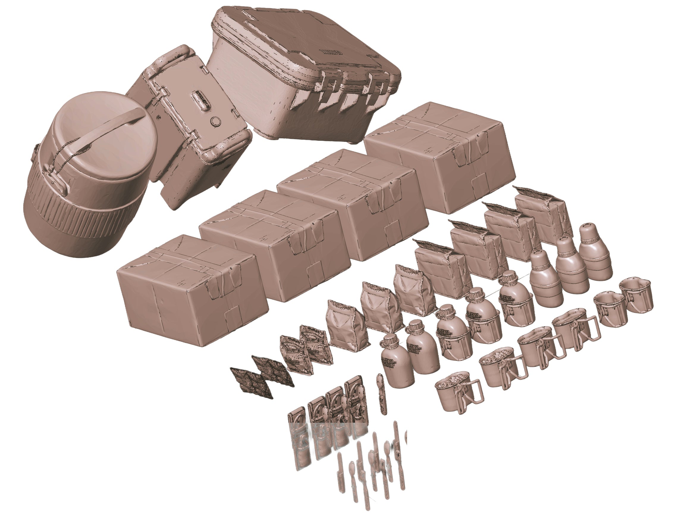 1/35 Scale Canadian Army IMPs (Individual Meal Packs) Set