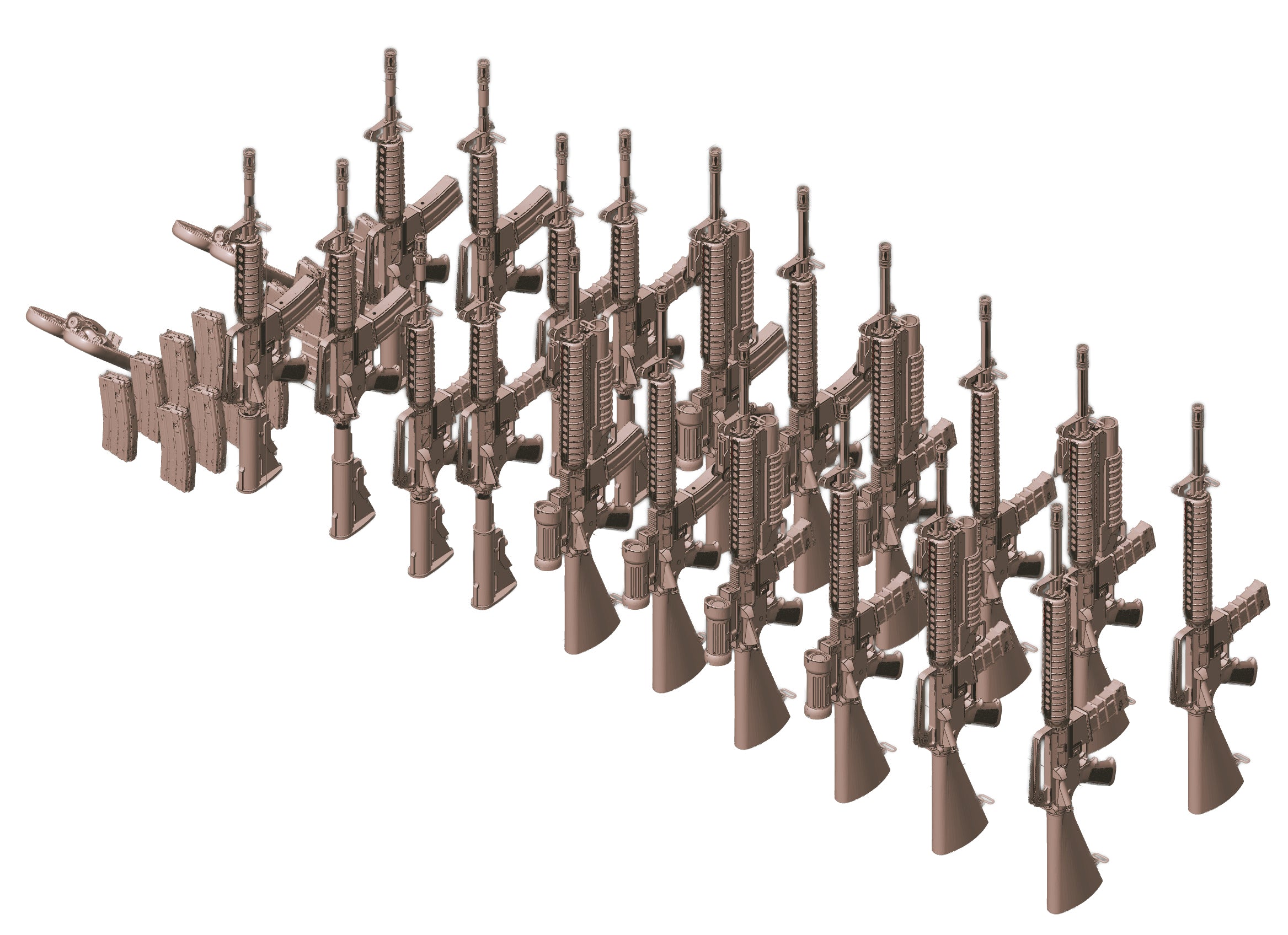 1/35 Scale Canadian Assault Rifles: Early C7, C7A1 & C8 Set