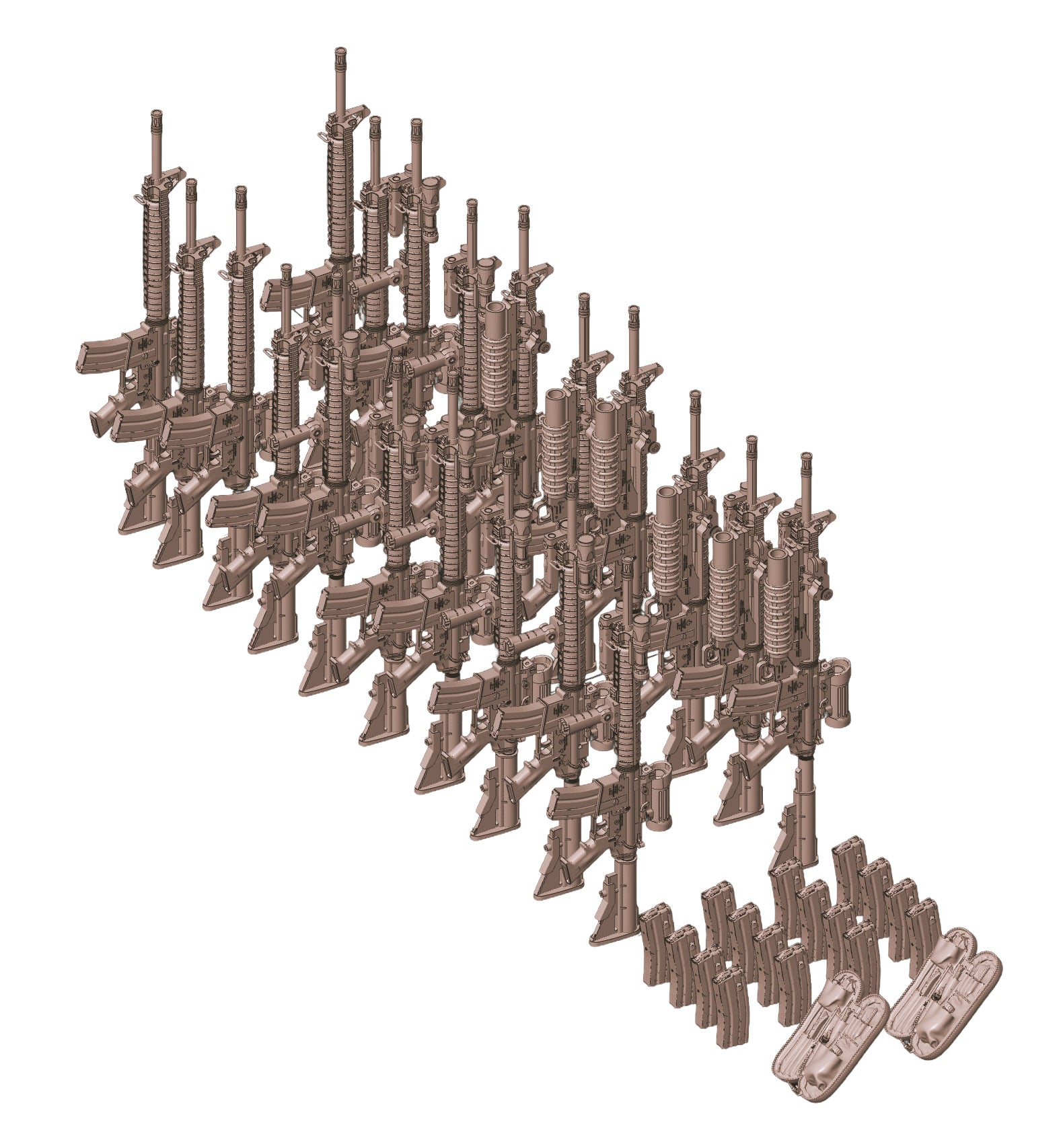 1/35 Scale Canadian Assault Rifles: C7A2 & C7A2 with M203A1 Set