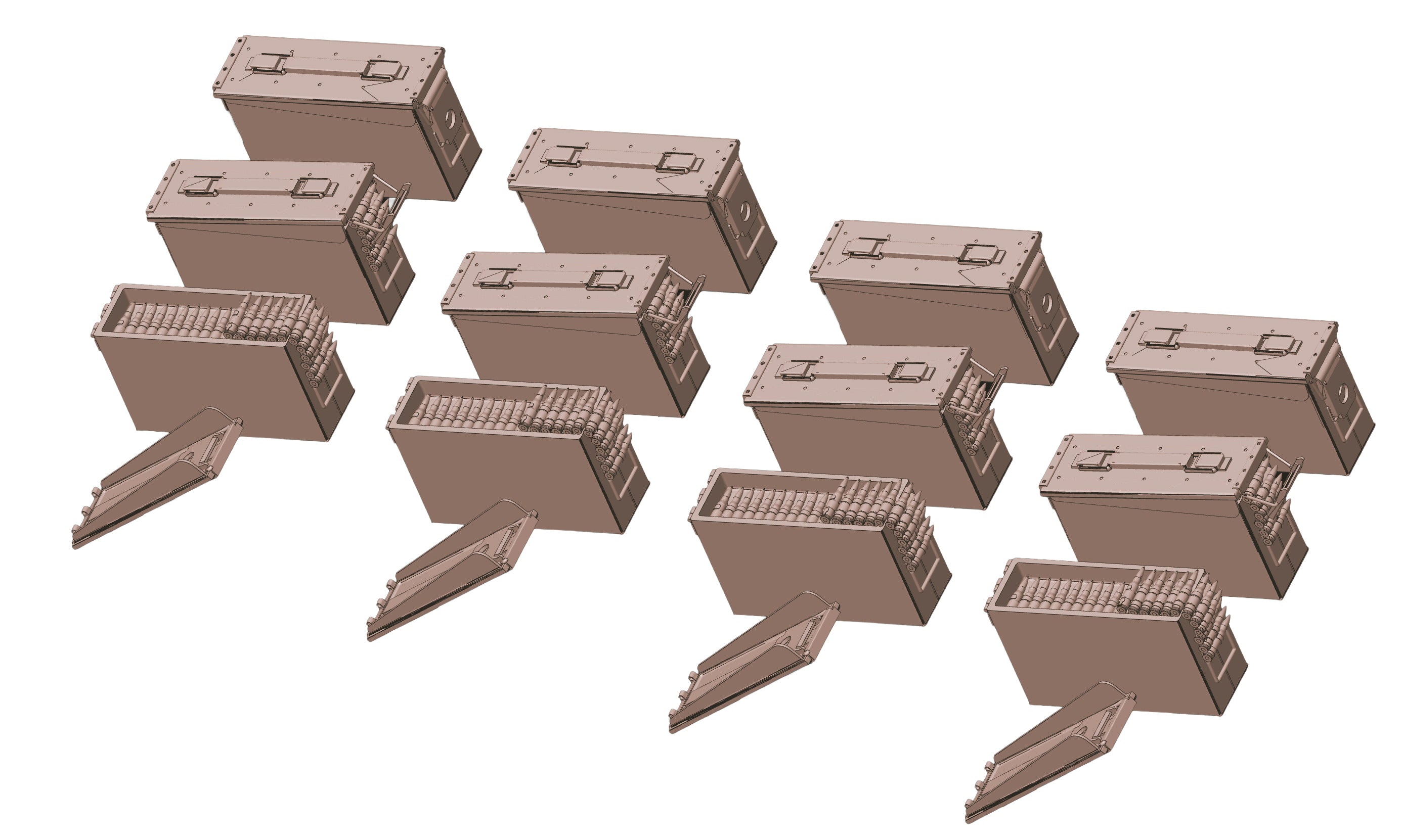 1/35 Scale 7.62mm Ammunition Cans Set
