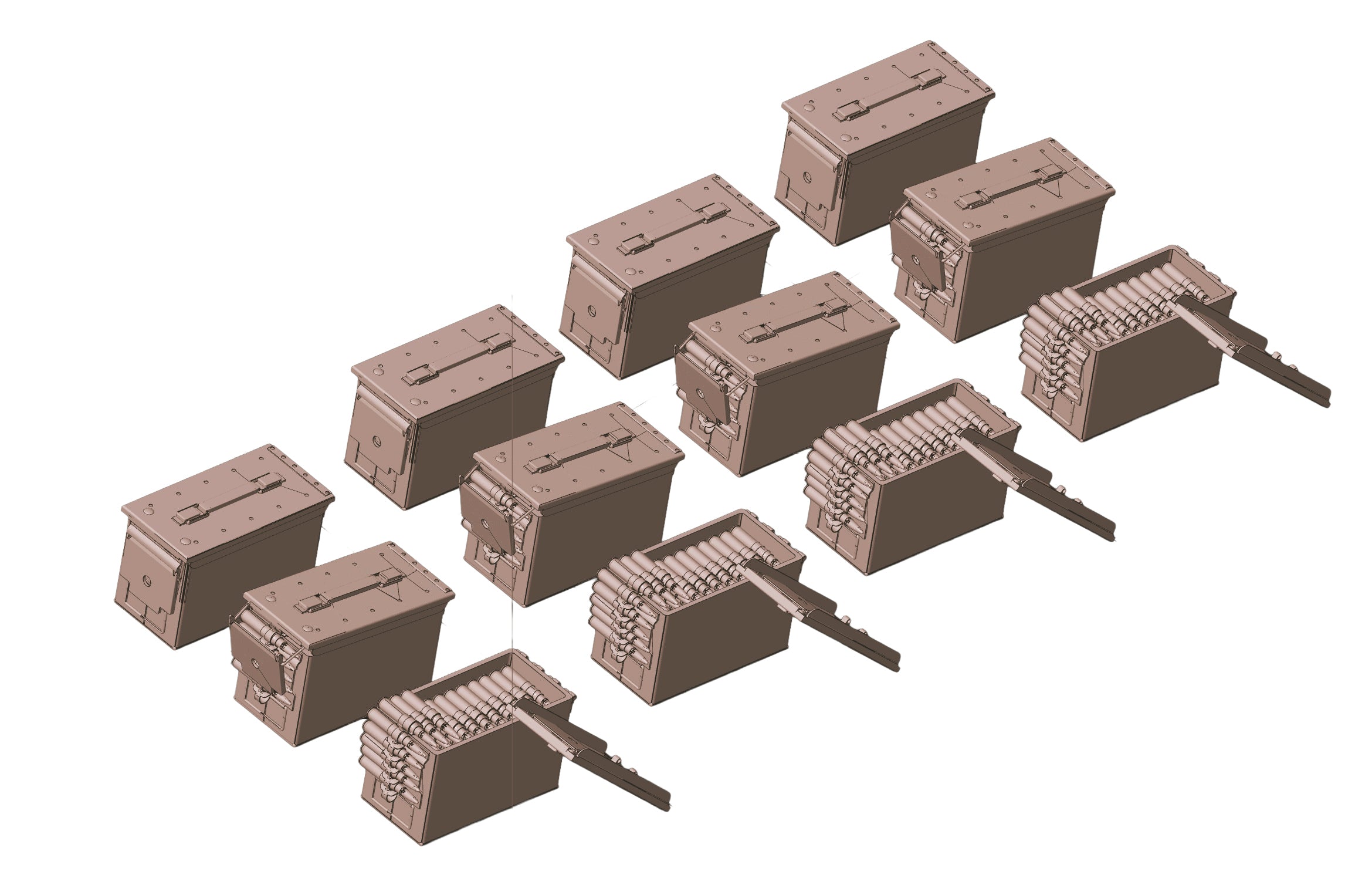 1/35 Scale .50 Caliber Ammunition Cans Set