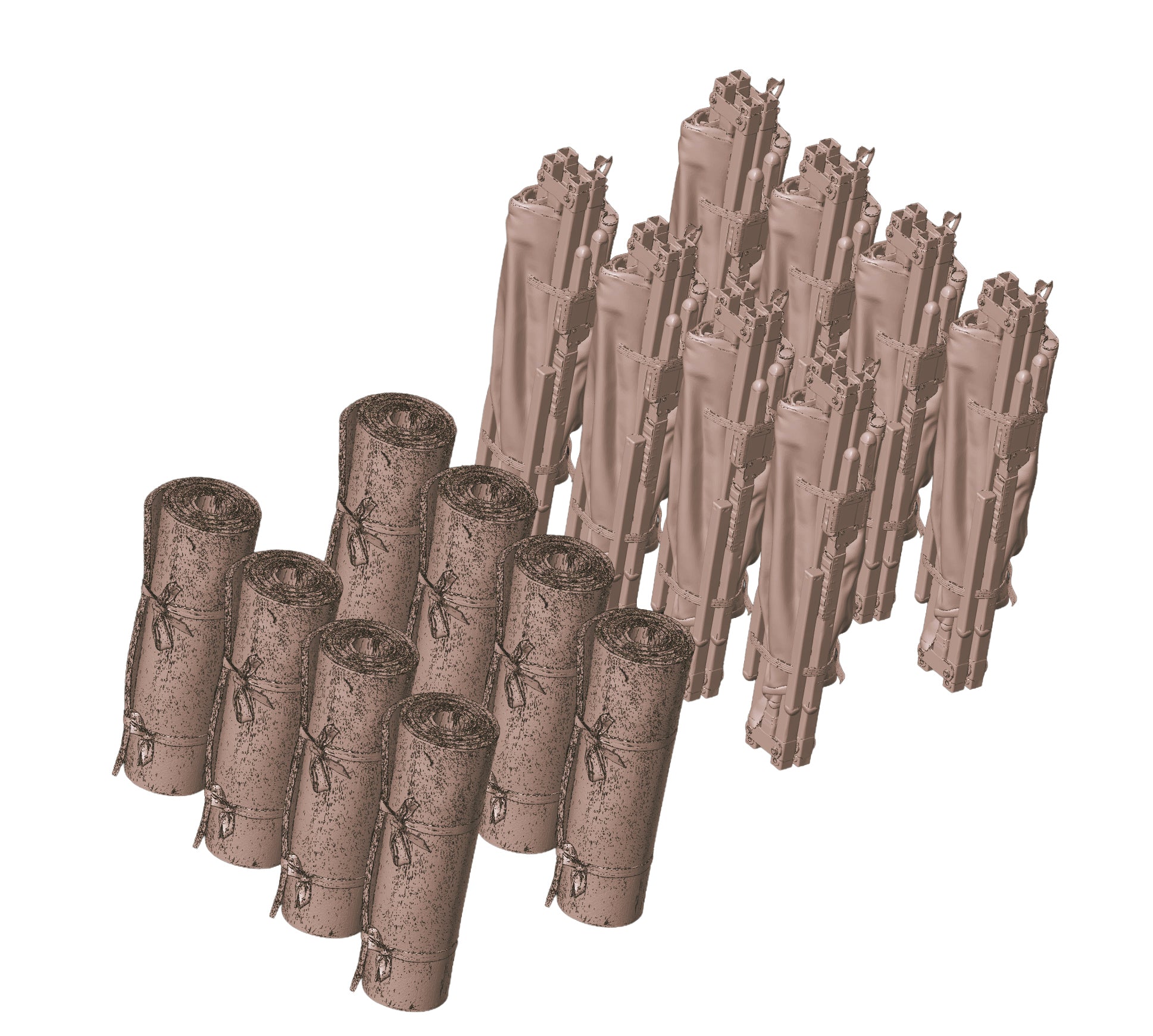 1/35 Scale Army Cots and Bedrolls Stowage Set