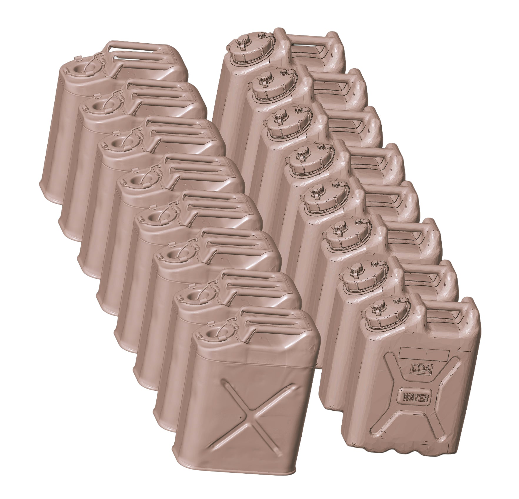 1/35 Scale 5-Gallon US Jerry Cans & Plastic Water Containers Set