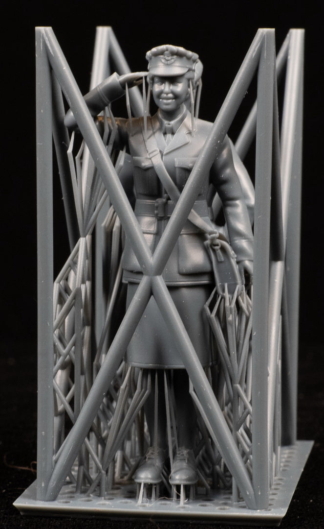 3D printed model figures of a 1/32 RCAF/Commonwealth Officer & WAAF 