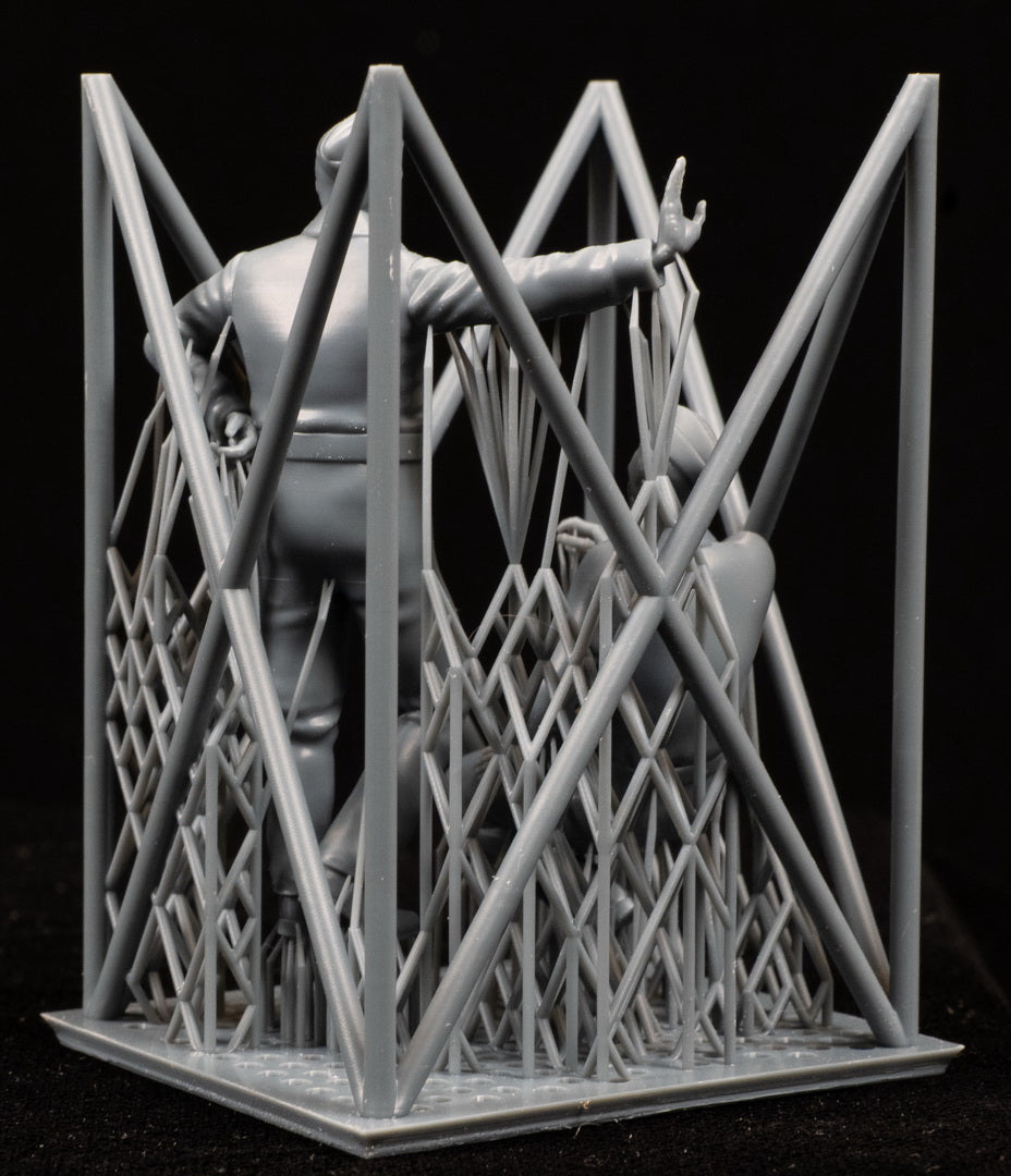 3D printed 1/32 RCAF & Commonwealth Mechanics Crew on a frame with a black background