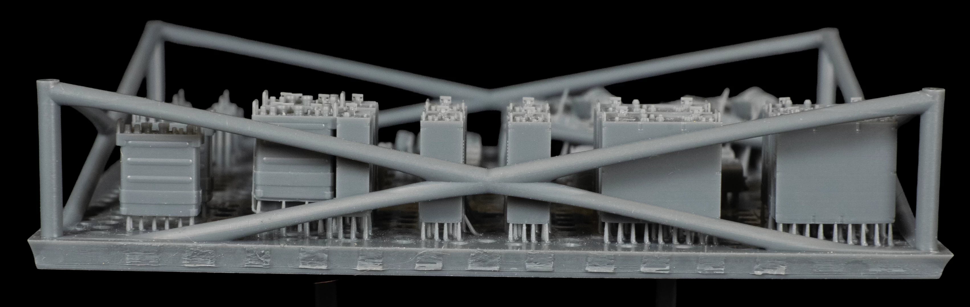 1/35 Scale US-NATO 1960s-90s Radio Sets Parts on raft with protective sides.